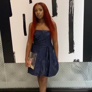 Anthropologie x Monique Lhuillier
Jacquard Strapless Minidress